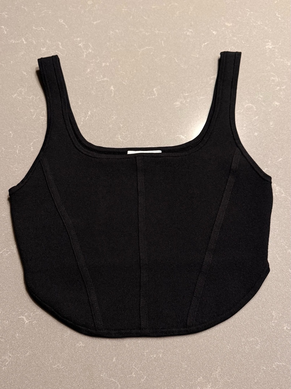 Aritzia Sculpt-knit Black Tank with boning detail